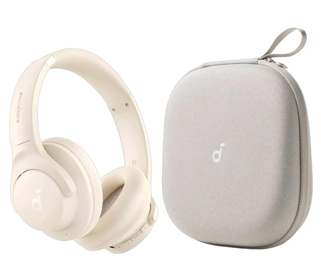 Soundcore by Anker Q20i Headphones with Protective Case, White, Bundle
Over-Ear, Bluetooth, 40H ANC Playtime, Hi-Res Audio, Big Bass, Transparency Mode, Customize via App, Travel, Home, Office