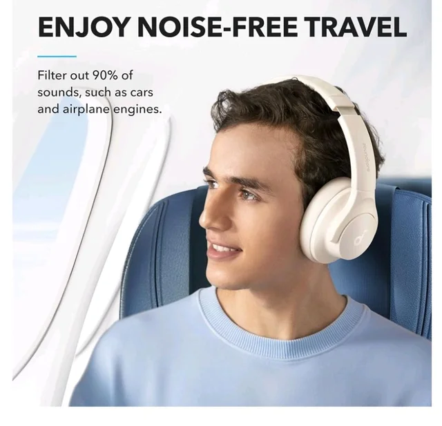 Soundcore by Anker Q20i Headphones with Protective Case, White, Bundle
Over-Ear, Bluetooth, 40H ANC Playtime, Hi-Res Audio, Big Bass, Transparency Mode, Customize via App, Travel, Home, Office