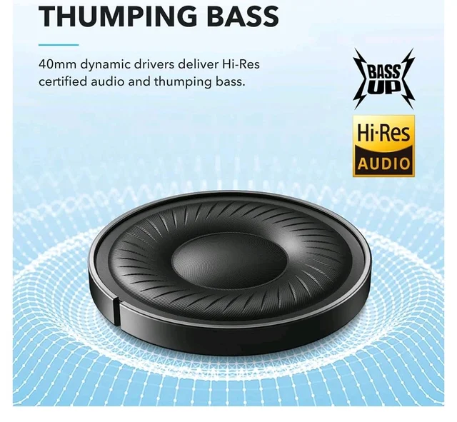 Soundcore by Anker Q20i Headphones with Protective Case, White, Bundle
Over-Ear, Bluetooth, 40H ANC Playtime, Hi-Res Audio, Big Bass, Transparency Mode, Customize via App, Travel, Home, Office