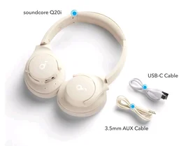 Soundcore by Anker Q20i Headphones with Protective Case, White, Bundle
Over-Ear, Bluetooth, 40H ANC Playtime, Hi-Res Audio, Big Bass, Transparency Mode, Customize via App, Travel, Home, Office