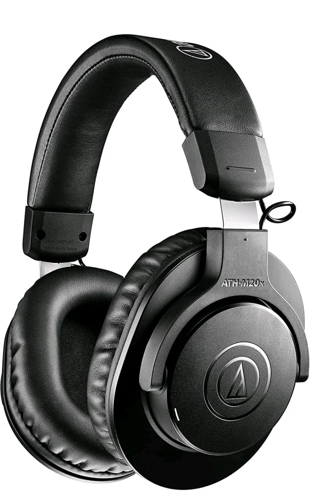 Audio-Technica Ath-M20Xbt Wireless Over-Ear Headphones, Bluetooth 5.0, 60-Hour Battery Life, 40 mm Drivers, Hi-Fi Sound, Built-in Mic, AAC/SBC Codec Support (Black)