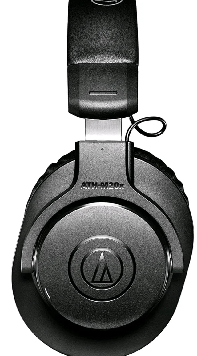 Audio-Technica Ath-M20Xbt Wireless Over-Ear Headphones, Bluetooth 5.0, 60-Hour Battery Life, 40 mm Drivers, Hi-Fi Sound, Built-in Mic, AAC/SBC Codec Support (Black)