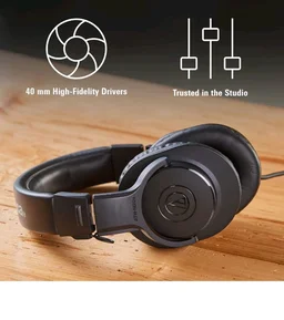 Audio-Technica ATH-M20x Professional Studio Monitor Headphones, Black