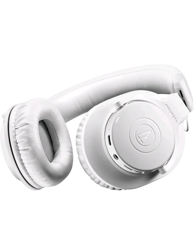 Audio-Technica Ath-M20Xbt Wireless Over-Ear Headphones, Bluetooth 5.0, 60-Hour Battery Life, 40 mm Drivers, Hi-Fi Sound, Built-in Mic, AAC/SBC Codec Support (White)