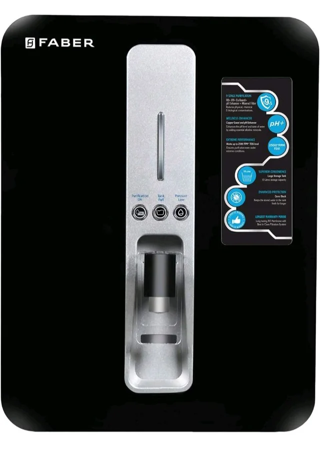 Faber Neutron Pro Ro + Uv + Mat +Copper Guard + Ph Enhancer, 10 Liter, Suitable Upto 2500 Tds