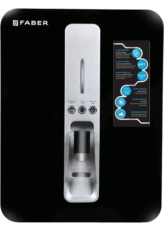 Faber Neutron Pro Ro + Uv + Mat +Copper Guard + Ph Enhancer, 10 Liter, Suitable Upto 2500 Tds
