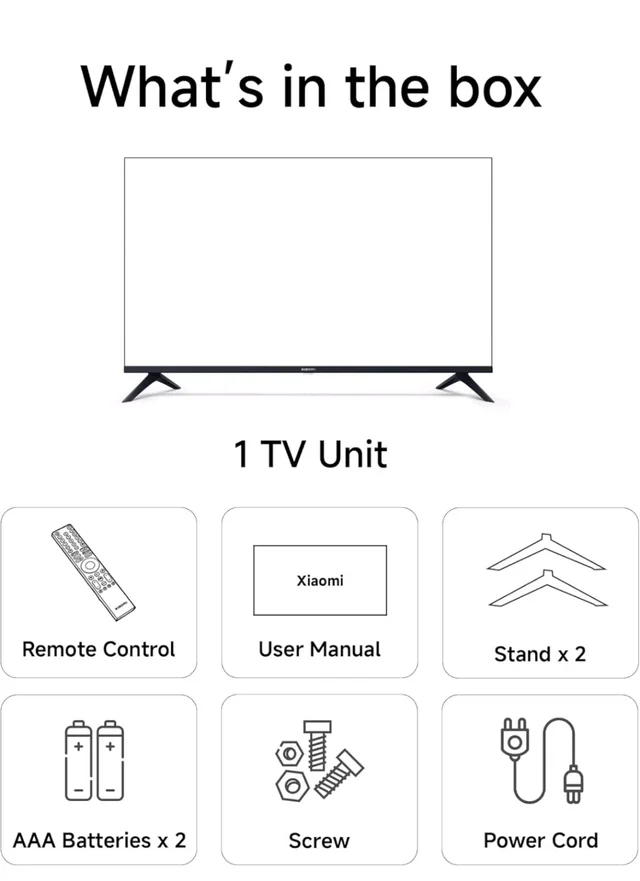 Brand: Xiaomi
4.1
4.1 out of 5 stars
(370)
Xiaomi (108 cm) 43 inch X 4K Ultra HD Smart | Dolby Vision | Eye Care Mode | Google TV | L43MB-AIN