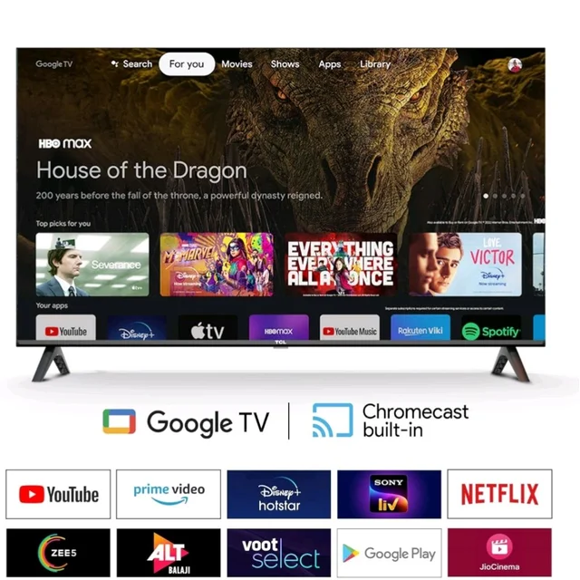 Visit the TCL Store
4.0
4.0 out of 5 stars
(2,732)
TCL 101 cms (40 inches) Full HD Smart QLED Google TV | Dolby Audio 24 watts | Ai Clarity | Metallic Bezel-Less | Multiple Viewing Mode | 40V5C
Amazon's Choice