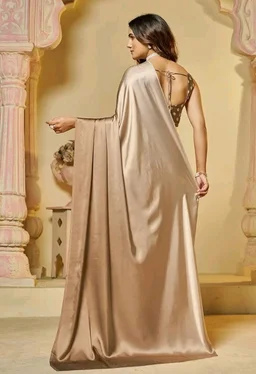 Garden Vareli Women's Satin Ombre Saree with Unstitched Blouse Piece