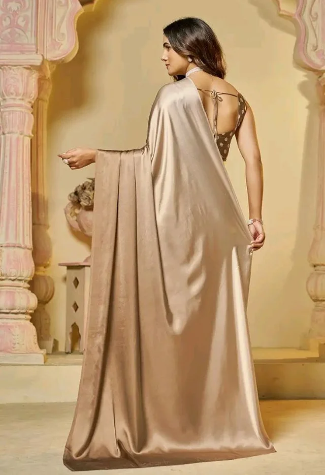 Garden Vareli Women's Satin Ombre Saree with Unstitched Blouse Piece