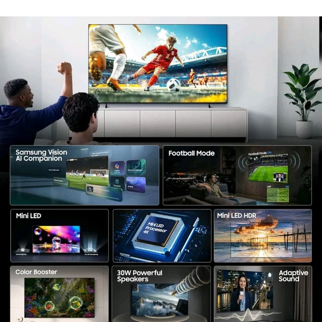 Samsung 43 inch (108cm) Mini LED 4K Vision AI 2026 Smart TV | 30W Speakers | 4K Upscaling | Mini-LED HDR | 150+ Channels | 7 Years OS Upgrade | UA43M2EHAULXL