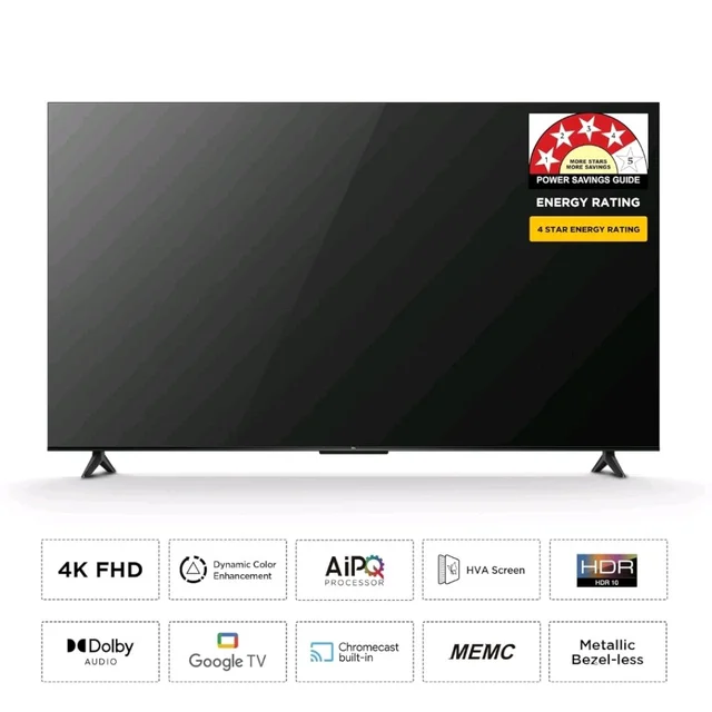 Visit the TCL Store
4.1
4.1 out of 5 stars
(1,064)
TCL 164 cm (65 inches) 4K Ultra HD Smart LED Google TV | 4K HDR | Dolby Vision & Atmos | MEMC | 65V6C