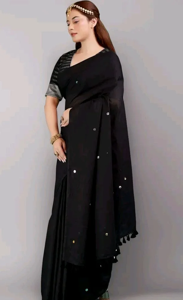 TAMAIRA FASHION Plain Pure Cotton Saree For Woman |Sequins Work Saree Without Blouse Piece
50+ bought in past month