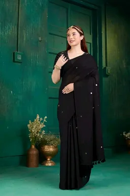 TAMAIRA FASHION Plain Pure Cotton Saree For Woman |Sequins Work Saree Without Blouse Piece
50+ bought in past month