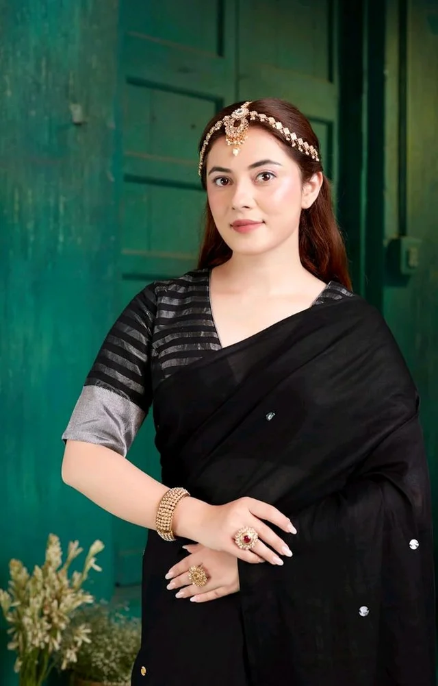 TAMAIRA FASHION Plain Pure Cotton Saree For Woman |Sequins Work Saree Without Blouse Piece
50+ bought in past month