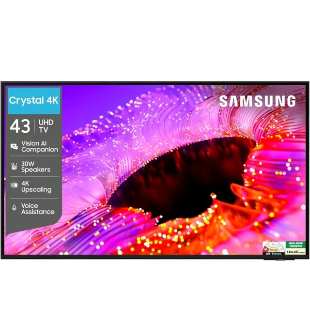 Samsung 43 inch (108cm) Crystal UHD 4K Vision AI 2026 Smart TV | 30W Speakers | 4K Upscaling | HDR10+ | 150+ Channels | 7 Years OS Upgrade | UA43UE86AHULXL