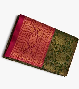 Brand: Generic
Kanjivaram Silk Saree, Black and Purple with Floral Zari Weave
Zari Border, Ethnic Wear, With Blouse Piece