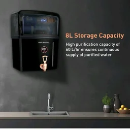 KENT Ultra Plus UV Water Purifier | UV+UF+Alkaline+Copper Water Purification | With Benefits of Alkaline & Copper | Fully Automatic Operation | Wall Mountable | 8L Storage | 60 L/hr Output | Black