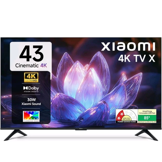 Brand: Xiaomi
4.1
4.1 out of 5 stars
(372)
Xiaomi (108 cm) 43 inch X 4K Ultra HD Smart | Dolby Vision | Eye Care Mode | Google TV | L43MB-AIN