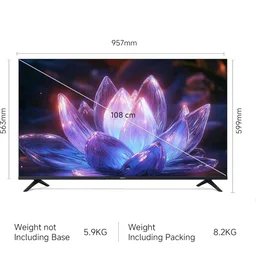 Brand: Xiaomi
4.1
4.1 out of 5 stars
(372)
Xiaomi (108 cm) 43 inch X 4K Ultra HD Smart | Dolby Vision | Eye Care Mode | Google TV | L43MB-AIN