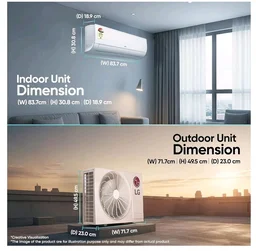 LG 1.5 Ton 3 Star, Smart Inverter Split AC (100% Copper Condenser, AI Convertible 6-in-1, Faster Cooling & Energy Saving, Diet Mode+, HD Filter with Anti-Virus Protection,Him Clean, AS-Q18JNXE,White)