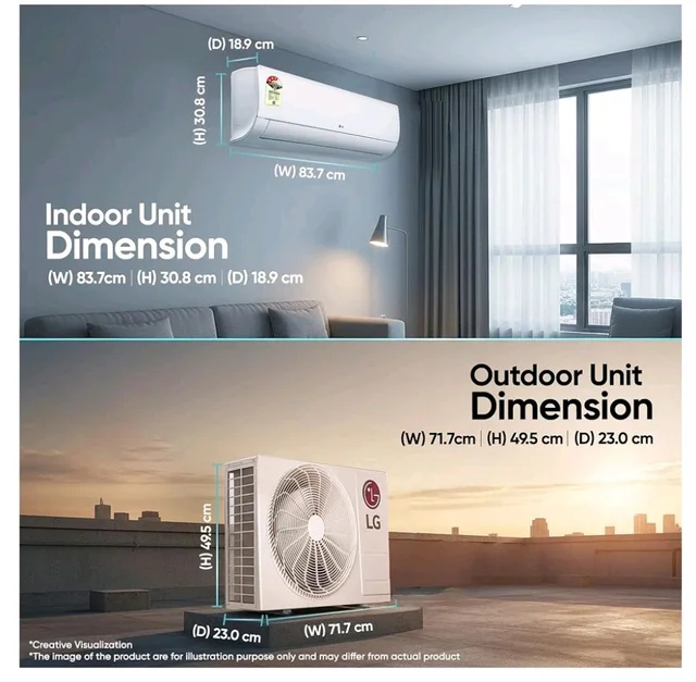 LG 1.5 Ton 3 Star, Smart Inverter Split AC (100% Copper Condenser, AI Convertible 6-in-1, Faster Cooling & Energy Saving, Diet Mode+, HD Filter with Anti-Virus Protection,Him Clean, AS-Q18JNXE,White)