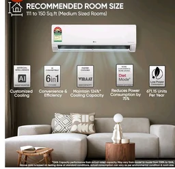 LG 5800W Max Cooling Capacity, 5 Star, 100% Copper Tubes, 1.42 Ton Inverter Split AC (AI Convertible 6in1, Energy Saving & Faster Cooling at 55℃, 4 Way Swing, Allergen Protection, AS-Q19YNZE2, White