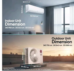 LG 5800W Max Cooling Capacity, 5 Star, 100% Copper Tubes, 1.42 Ton Inverter Split AC (AI Convertible 6in1, Energy Saving & Faster Cooling at 55℃, 4 Way Swing, Allergen Protection, AS-Q19YNZE2, White