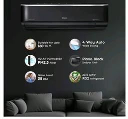 Cruise 1.6 Ton 3 Star Inverter Split AC (CWCVBM-VP3F193BL, Piano Black)
Heavy Duty Cooling at 55°C, 2026 Model, Long Airflow, 100% Copper, Convertible 5-in-1, 4-Way Swing, PM 2.5 Filter