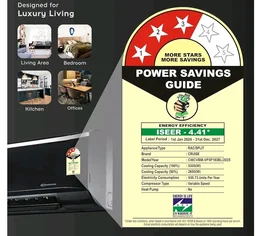 Cruise 1.6 Ton 3 Star Inverter Split AC (CWCVBM-VP3F193BL, Piano Black)
Heavy Duty Cooling at 55°C, 2026 Model, Long Airflow, 100% Copper, Convertible 5-in-1, 4-Way Swing, PM 2.5 Filter