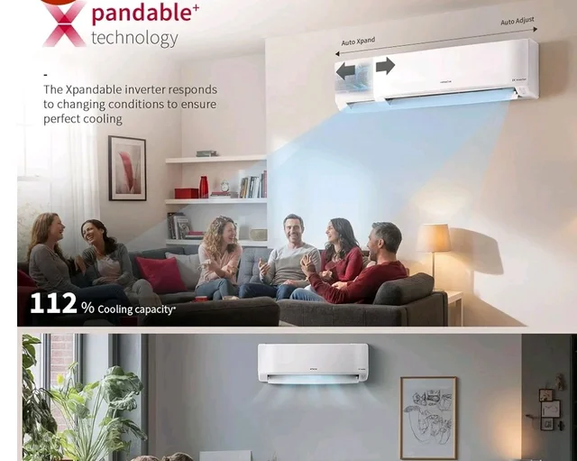 Hitachi Smart Choice 1 Ton 3 Star, New Star rated, Inverter Split AC (Copper, 4 Way Swing, ice Clean, EEV Precision- Higher Performance Cooling, RAS.G312PCDIBS, White)