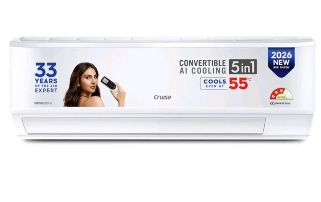 Cruise 1 Ton 3 Star VarioQool Inverter Split AC (2026, CWCVBM-VQ1D123)
Fast Cooling at 50 °C | 80–110 sq ft |100% Copper | Convertible 5-in-1 | Monsoon Comfort | PM 2.5 Filter | Anti-Rust Tech