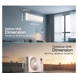LG Essential Series, 0.8 Ton 2 Star, Smart Inverter Split AC (100% Copper Condenser, Convertible 6-in-1 Cooling, Faster Cooling & Energy Saving, HD Filter with AntiVirus Protection, AS-Q11KNVE, White)