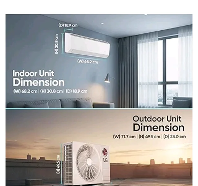 LG Essential Series, 0.8 Ton 2 Star, Smart Inverter Split AC (100% Copper Condenser, Convertible 6-in-1 Cooling, Faster Cooling & Energy Saving, HD Filter with AntiVirus Protection, AS-Q11KNVE, White)
