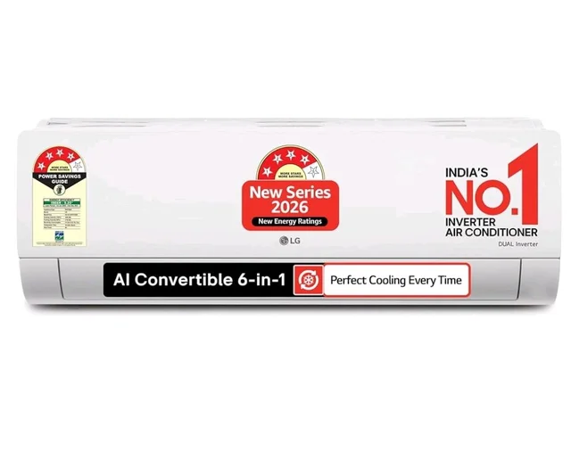 LG 1 Ton 4 Star, DUAL Inverter Split AC (100% Copper Condenser, AI Convertible 6-in-1, VIRAAT Mode, Faster Cooling & Energy Saving, 4 Way Swing, HD Filter with AntiVirus Protection,AS-Q13JNYE,White)