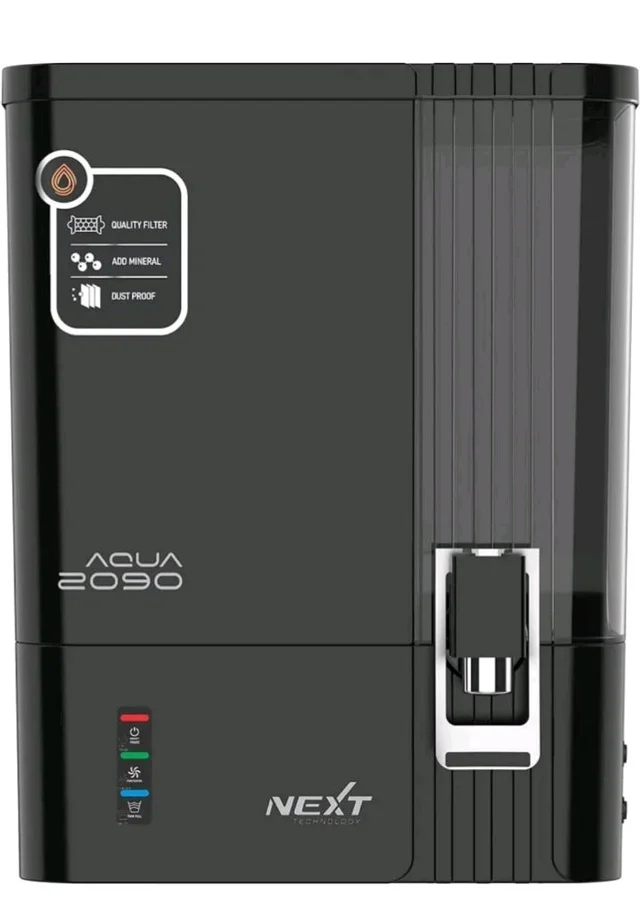 CLAREZA AQUA 2090 RO Water Purifier | ISO Certified | 2000 TDS | Zinc Copper Alkaline | 10 Liter Storage | RO + UV + Zinc + Copper + Alkaline + TDS Control | Best For Home and Office (MIRROR BLACK)