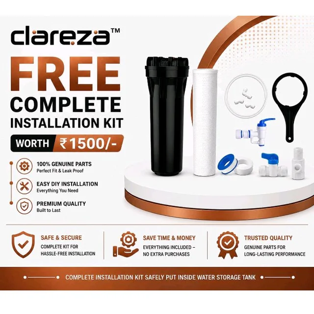 CLAREZA AQUA 2090 RO Water Purifier | ISO Certified | 2000 TDS | Zinc Copper Alkaline | 10 Liter Storage | RO + UV + Zinc + Copper + Alkaline + TDS Control | Best For Home and Office (MIRROR BLACK)