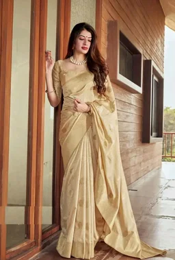 SGF11 Women's Kanjivaram Pure Soft Silk Saree For Women Pure Golden Zari With Blouse Piece
300+ bought in past month