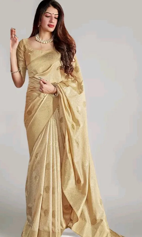 SGF11 Women's Kanjivaram Pure Soft Silk Saree For Women Pure Golden Zari With Blouse Piece
300+ bought in past month