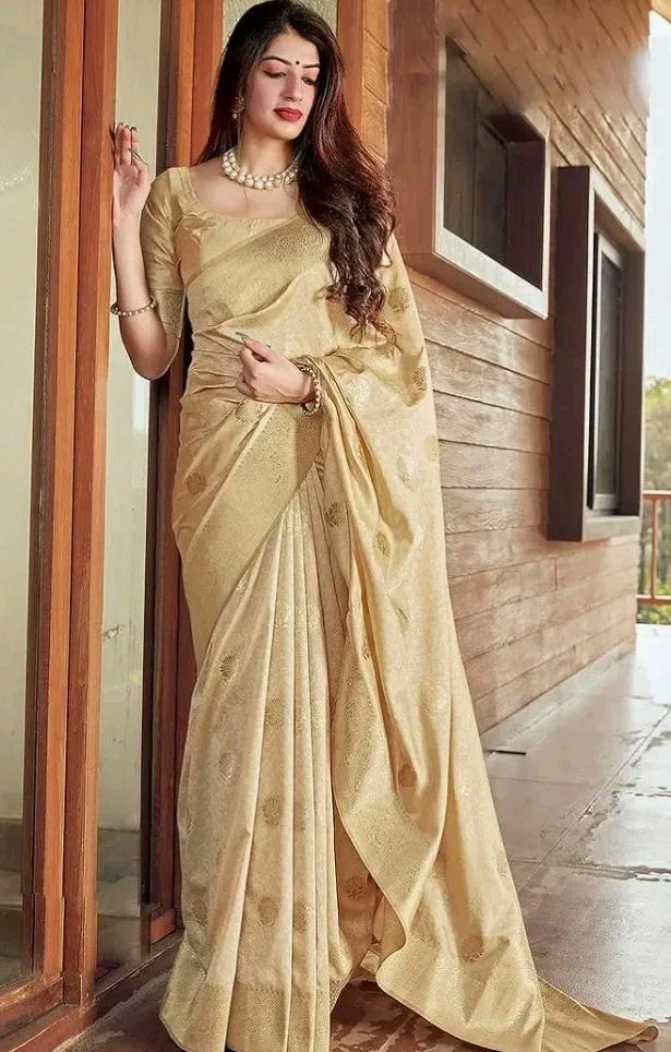SGF11 Women's Kanjivaram Pure Soft Silk Saree For Women Pure Golden Zari With Blouse Piece
300+ bought in past month