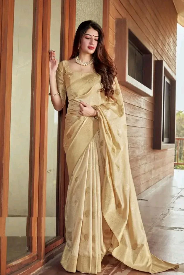 SGF11 Women's Kanjivaram Pure Soft Silk Saree For Women Pure Golden Zari With Blouse Piece
300+ bought in past month