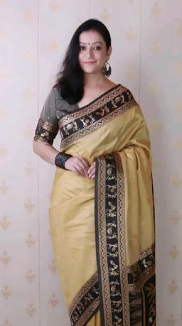 SGF11 Women's Kanjivaram Pure Soft Silk Saree With Unstitched Blouse Piece