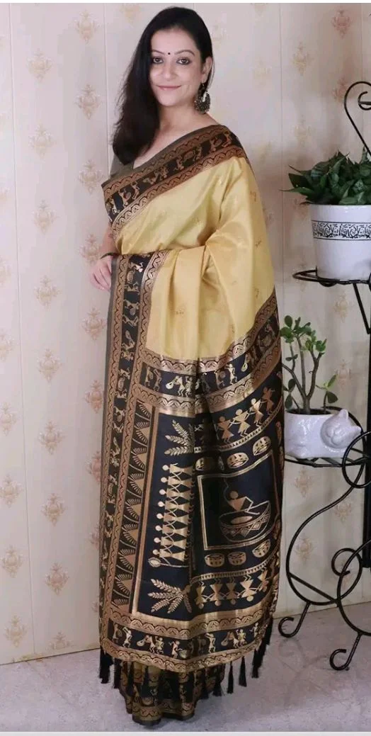 SGF11 Women's Kanjivaram Pure Soft Silk Saree With Unstitched Blouse Piece
