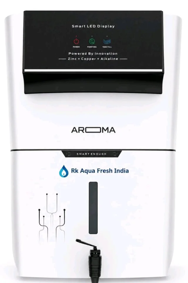 Rk Aqua Fresh India Aroma Premium Abs White 12Ltrs Premium Display (Ro_uv+uf+Alkaline+Tds Adjuster)12Ltrs Best For Home & Office 1 Year Warranty Works Upto 3000Tds Ro Water Purifier