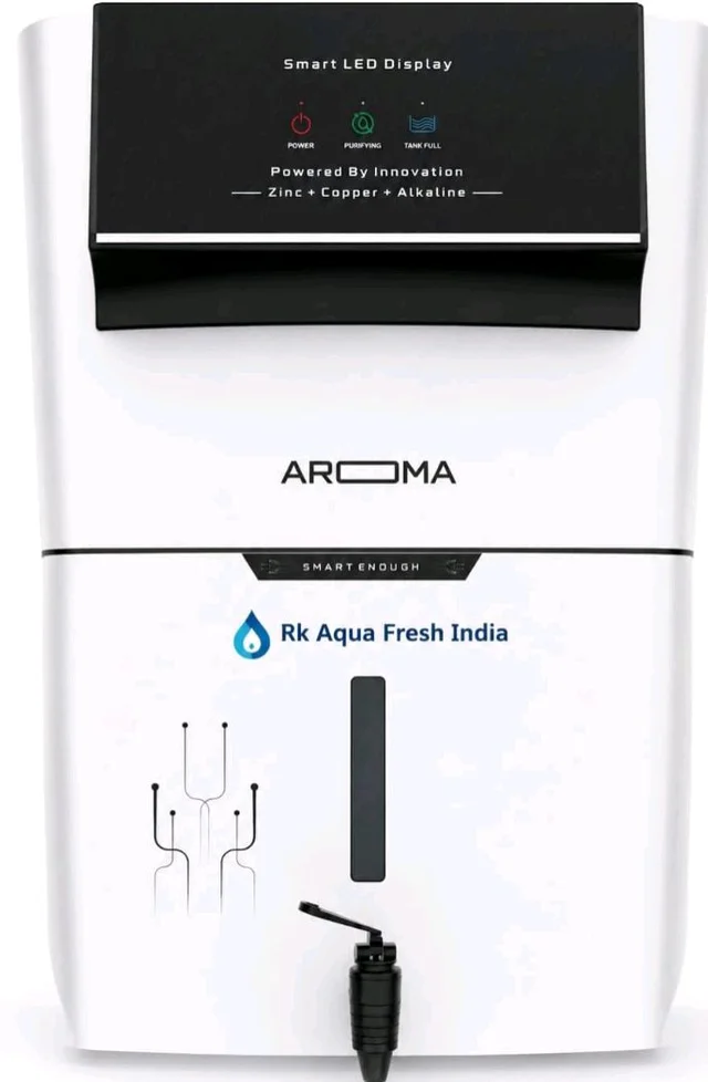 Rk Aqua Fresh India Aroma Premium Abs White 12Ltrs Premium Display (Ro_uv+uf+Alkaline+Tds Adjuster)12Ltrs Best For Home & Office 1 Year Warranty Works Upto 3000Tds Ro Water Purifier