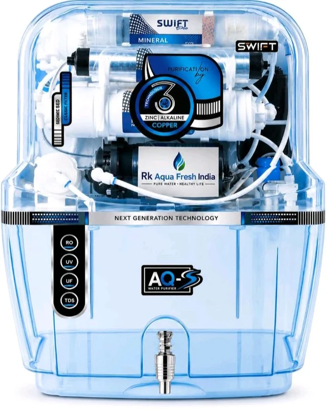 Aqua X RO Water Purifier RO+UV+ALKALINE+TDS Advance Technology Electric Water Purifier With 100Gpd Motor & Membrane for Home for Home and Office, 12 Litre Storage,Transparent Ro Water Purifier