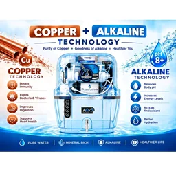 Aqua X RO Water Purifier RO+UV+ALKALINE+TDS Advance Technology Electric Water Purifier With 100Gpd Motor & Membrane for Home for Home and Office, 12 Litre Storage,Transparent Ro Water Purifier