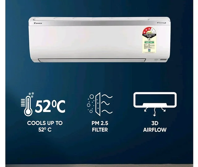 Daikin 1.5 Ton 3 Star, New Star rated, Inverter Split AC (Copper, PM2.5 Filter, MTKL50XV16, White)