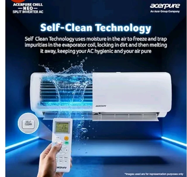 Acerpure Chill Neo 1.5 Ton 3 star, 5280W Max Cooling Capacity, Split AC (Copper, 4 Way Swing, 7 in1, Ice blast mode, Auto Clean, Dust Filter, Inverter, sleep_mode, AC5IPG61.5TN3W48W, White)
