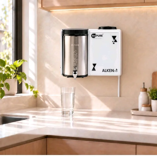 Bepure Alken Pro ISI Mark NF60 Stainless Steel Tank 9L NF+UV Water Purifier| Nano Filtration Technology| Steel Tank Water Purifier| Ideal for TDS upto 500 ppm
